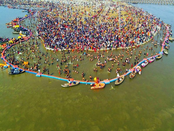 The Triveni Sangam in Prayagraj during Mahakumbh in 2025