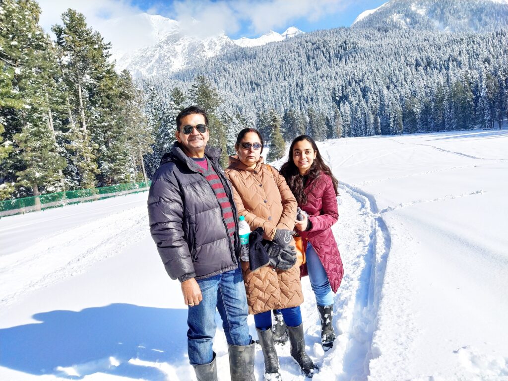 Knee Deep snow in Baisaran Valley Pahalgam in Winter