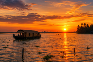 Tranquil Sunset on Vembanad Lake - one of the hidden gems in Kumarakom
