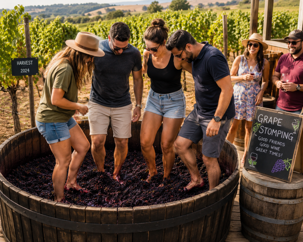 Grape Stomping an activity at the Vineyards in Nashik