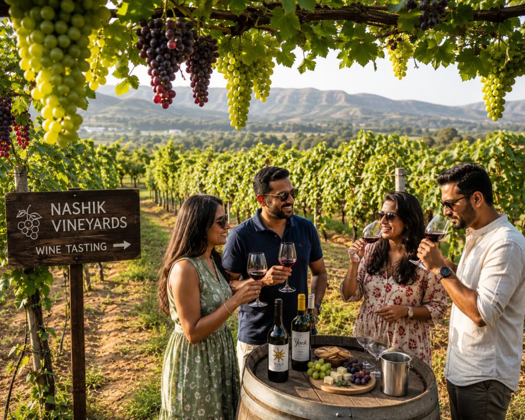 Wine tasting at the Vineyards in Nashik