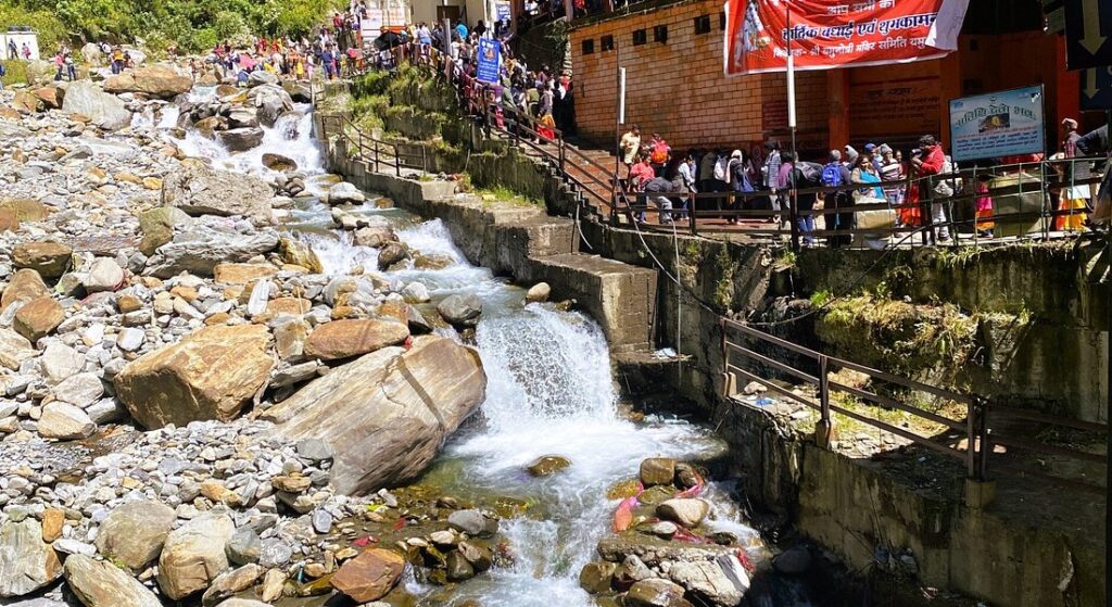 Yamunotri Dham - you can see the Yamuna River flowing from its glacial source