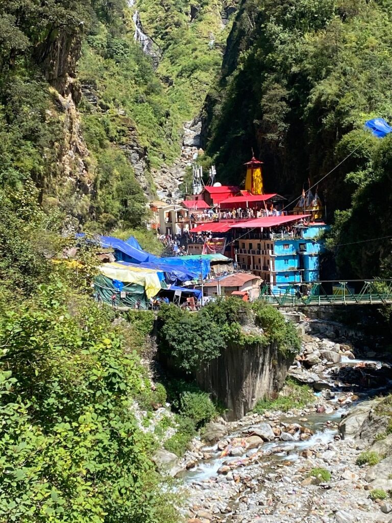 View of Yamunotri Dham - during the last 6km of the trek
